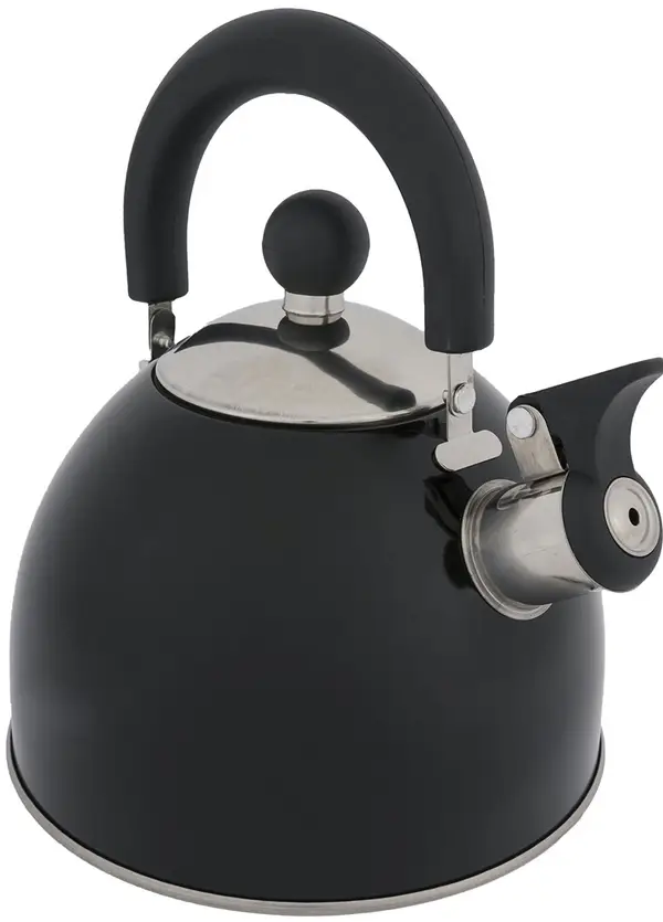 Highlander 2L Deluxe Whistling Kettle Black - Black