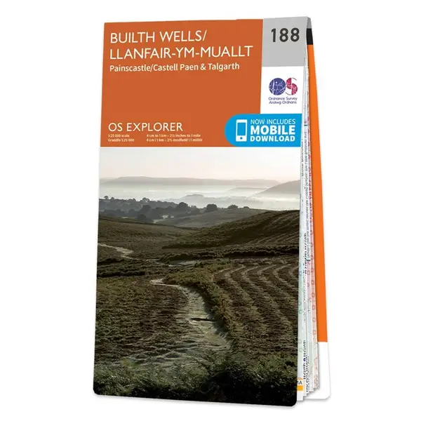 Ordnance Survey Explorer - 188 Builth Wells / Llanfair-Ym-Maullt (painscastle & Talgarth) - Sheet 188