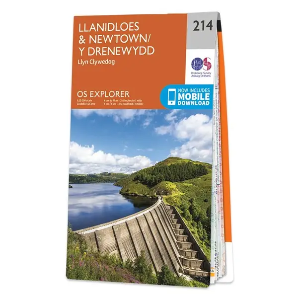 Ordnance Survey Explorer - 214 Llanidloes & Newtown (Llyn Clywedog) - Sheet 214