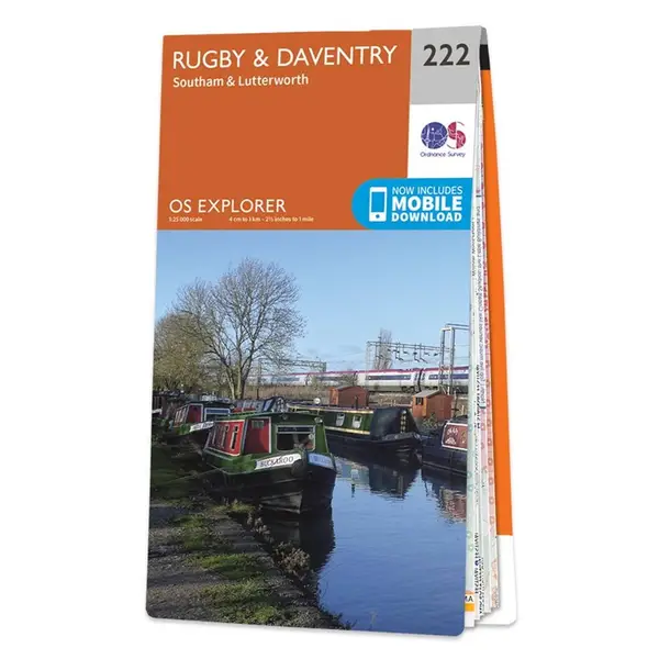 Ordnance Survey Explorer - 222 Rugby & Deventry (Southam & Lutterworth) - Sheet 222 Standard