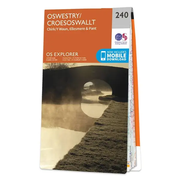 Ordnance Survey Explorer - 240 Oswestry / Croesoswallt (Chirk, Ellesmere & Pant) - Sheet 240
