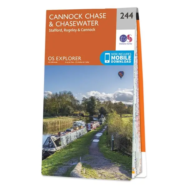 Ordnance Survey Explorer - 244 Cannock Chase & Chasewater (Stafford, Rugeley & Cannock) - Sheet 244 Weatherproof