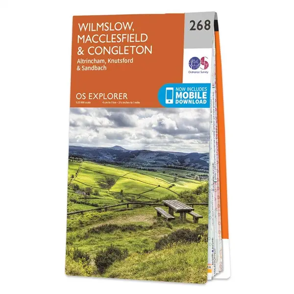 Ordnance Survey Explorer - 268 Wilmslow, Macclesfield & Congleton (Altrincham, Knutsford & Sandbach) - Sheet 268