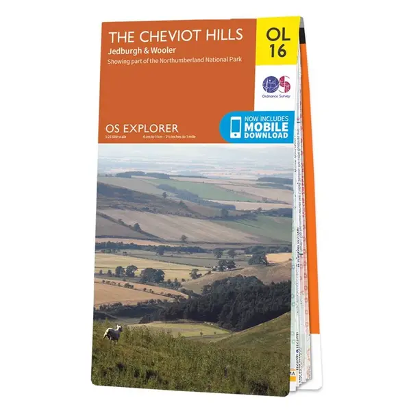 Ordnance Survey Explorer - OL16 The Chevoit Hills (Jedburgh & Wooler) - Sheet OL16 Standard