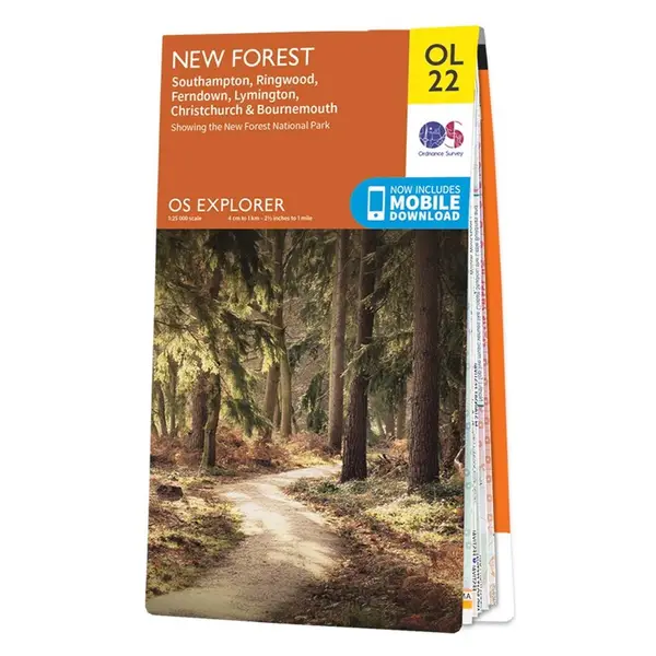 Ordnance Survey Explorer - OL22 New Forest (Southampton, Ringwood, Ferndown, Lymington, Christchurch & Bournemouth) - Sheet OL22 Standard
