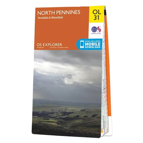 Ordnance Survey Explorer - OL31 North Pennines (Teesdale & Weardale) - Sheet OL31 Standard