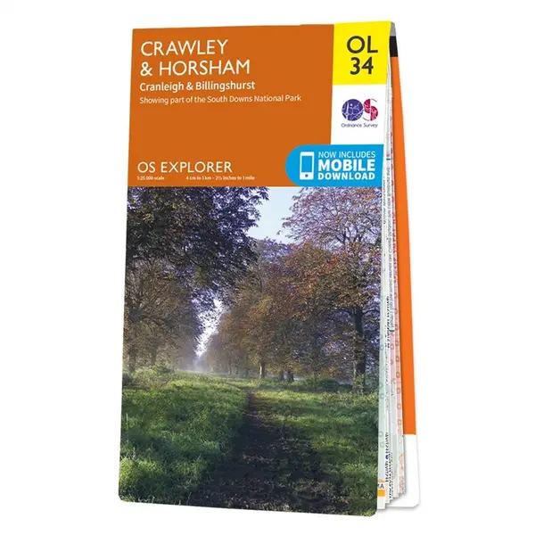 Ordnance Survey Explorer - OL34 Crawley & Horsham (Cranleigh & billinghurst) - Sheet OL34