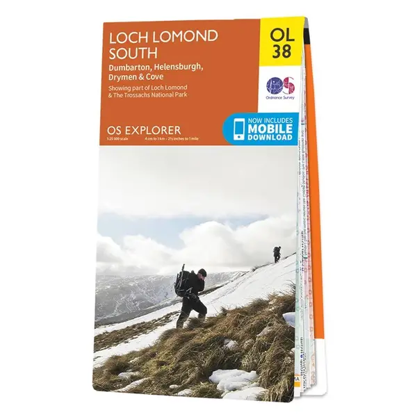 Ordnance Survey Explorer - OL38 Loch Lomond South (Dumbarton, Helensburgh, Drymen & Cove) - Sheet OL38