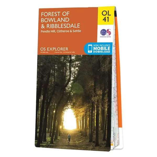 Ordnance Survey Explorer - OL41 Forest of Bowland & Ribblesdale (Pendle Hill, Clitheroe & Settle) - Sheet OL41 Standard