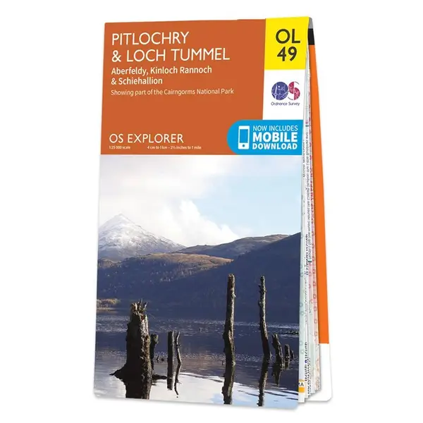 Ordnance Survey Explorer - OL49 Pitlochry & Loch Tummel (Aberfeldy, Kinloch Rannock & Schieldalion) - Sheet OL49