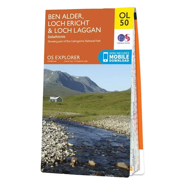 Ordnance Survey Explorer - OL50 Ben Alder, Loch Ericht & Loch Laggan (Dalwhinnie) - Sheet OL50 Standard