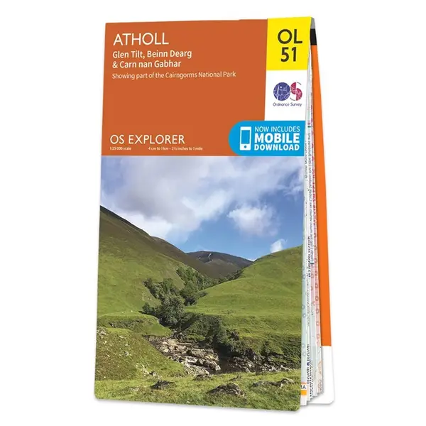 Ordnance Survey Explorer - OL51 Atholl (Glen Tilt, Beinn Dearg & Carn Nan Gabhar) - Sheet OL51 Standard