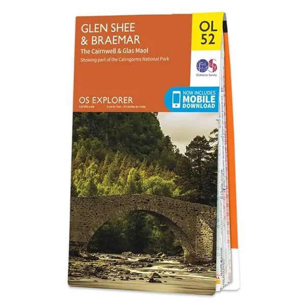 Ordnance Survey Explorer - OL52 Glen Shee & Braemar (The Cairnwell & Glass Maol) - Sheet OL52