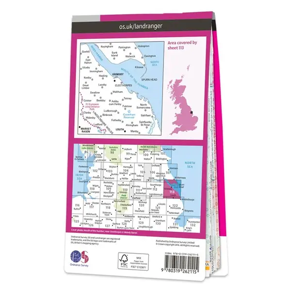Ordnance Survey Landranger - 113 Grimsby (Louth & Market Rasen) - Sheet 113