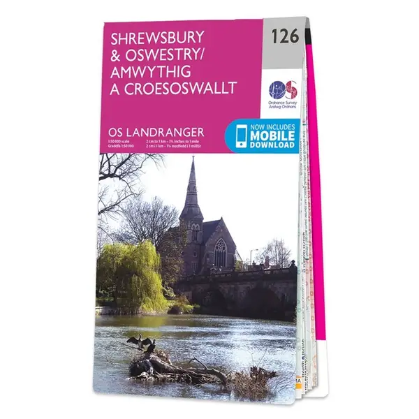 Ordnance Survey Landranger - 126 Shrewsbury & Oswestry - Sheet 126