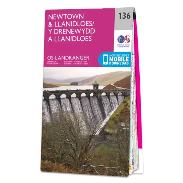 Ordnance Survey Landranger - 136 Newton & Llanidloes - Sheet 136