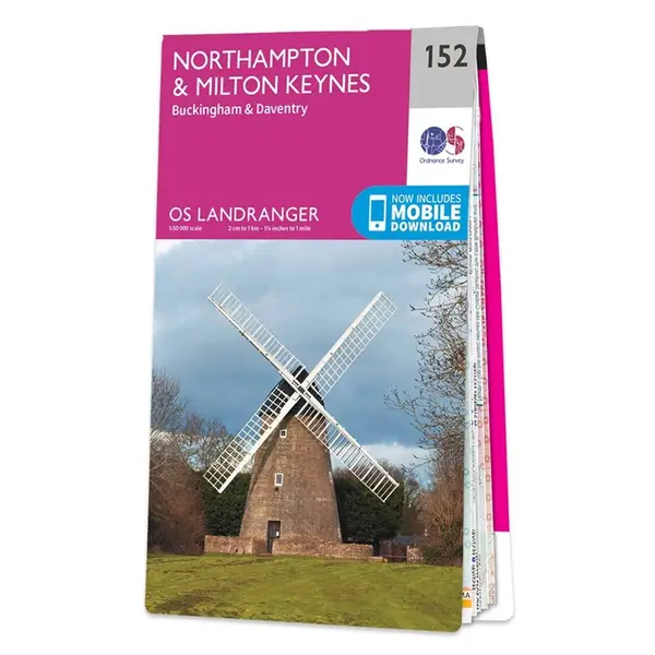 Ordnance Survey Landranger - 152 Northampton & Milton Keynes (Buckingham & Daventry) - Sheet 152