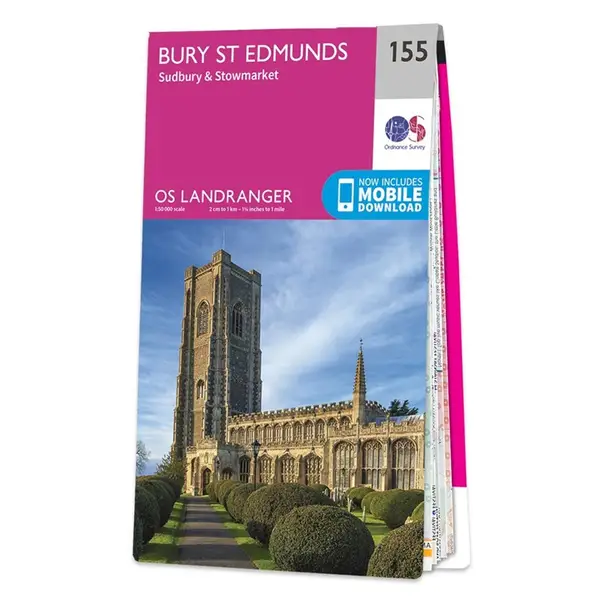 Ordnance Survey Landranger - 155 Bury St Edmunds (Sudbury & Stowmarket) - Sheet 155